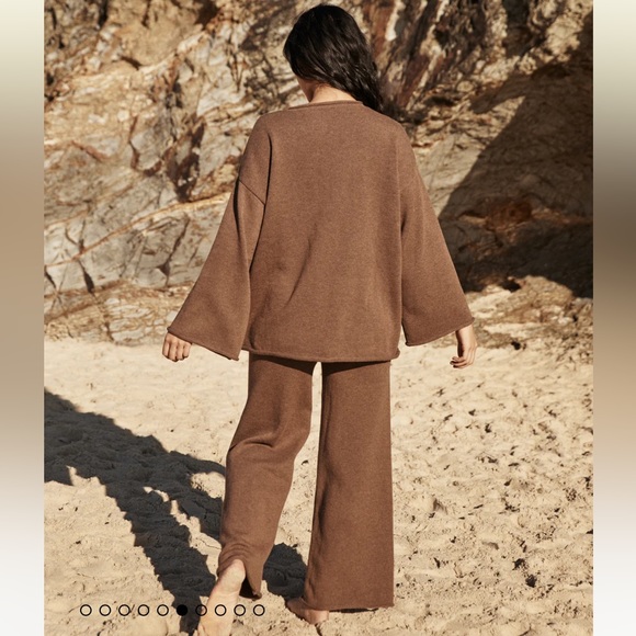 NWT Relaxed Knit Sweater Set in mocha size S/M - Picture 4 of 8